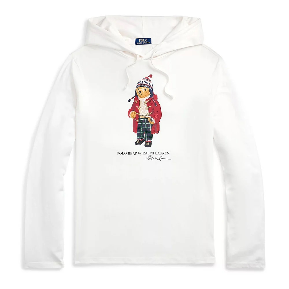 NWT Polo Ralph Lauren Holiday Bear Hoodie Tshirt Sz Small